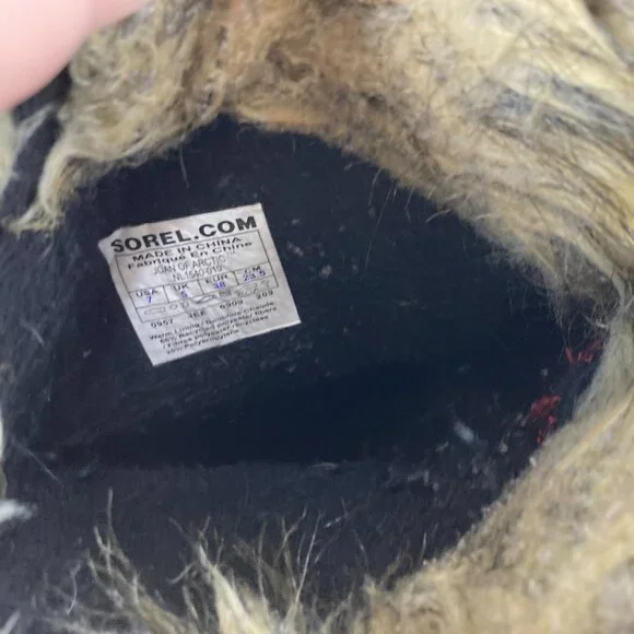 Sorel Joan Arctic Womens Sz 7 Black Suede Leather Tall Winter Snow Boots - Picture 13 of 14